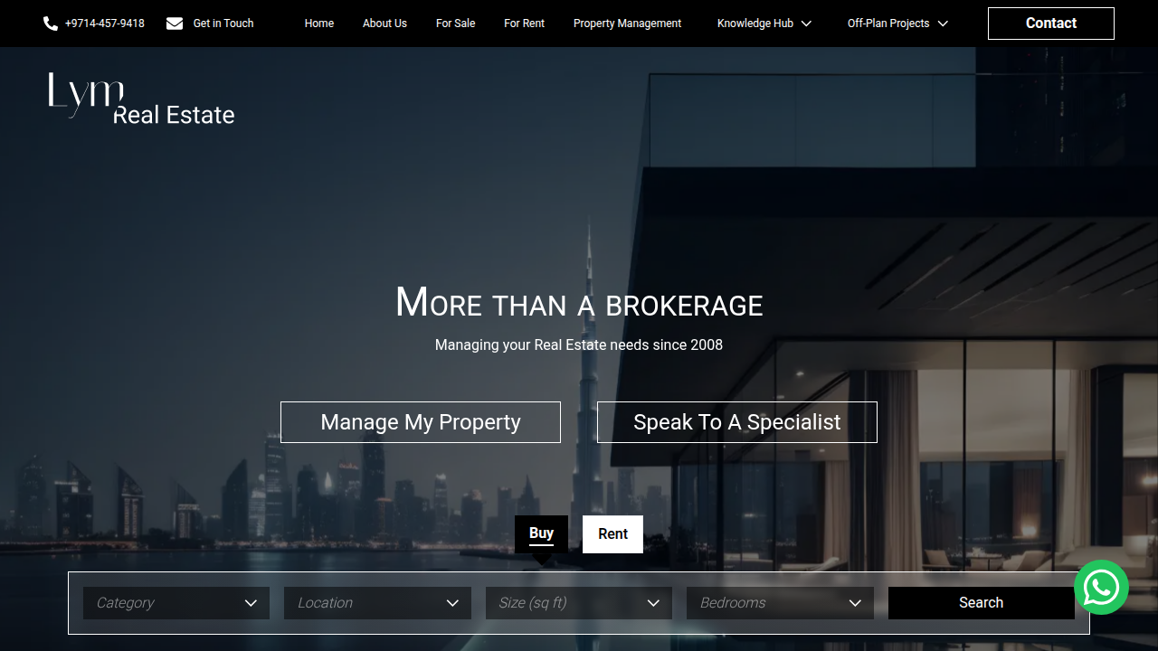 Homepage of LYM Real Estate, a resource for legal requirements for foreigners buying property in Dubai.