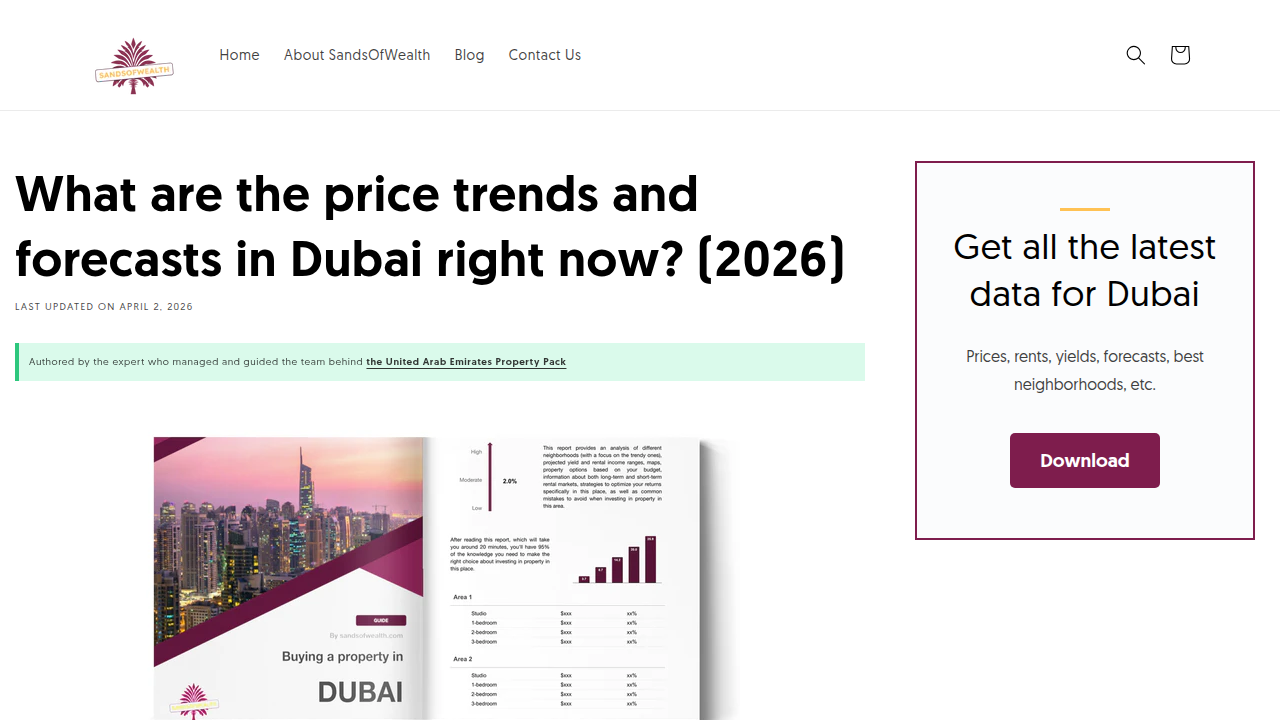 View expert property price forecasts and rental yield analysis for Dubai real estate in 2026.