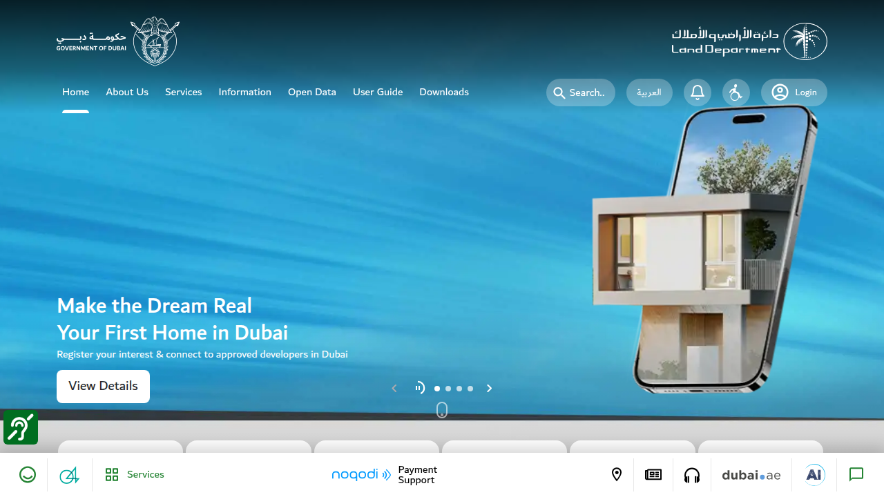The official portal of the Dubai Land Department, managing real estate transactions and regulations.