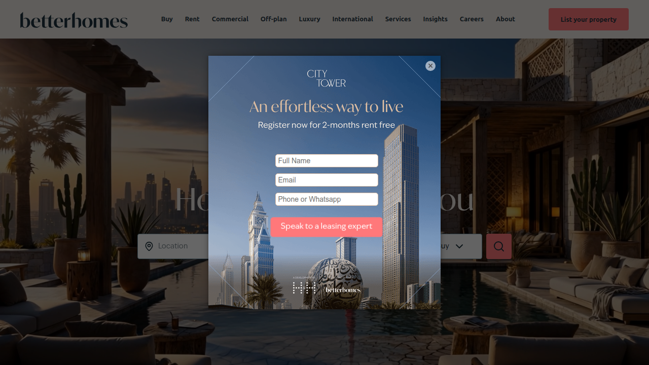 Screenshot of the BHSomes homepage, a real estate company often referenced for industry insights and guides.