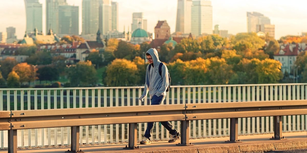 A person observing a rapidly developing city skyline, symbolizing growth and capital appreciation in real estate.