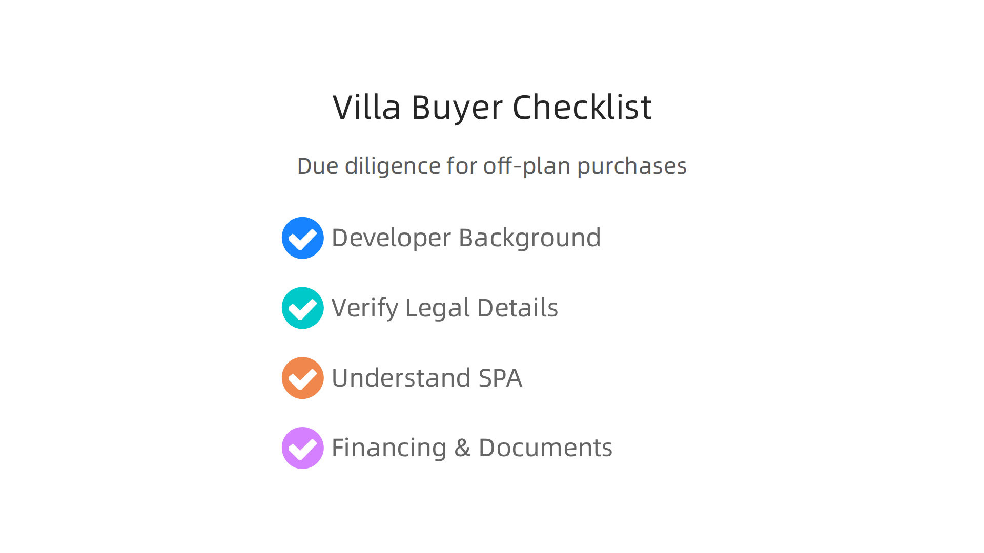 Essential due diligence steps for secure off-plan villa purchases in Dubai.
