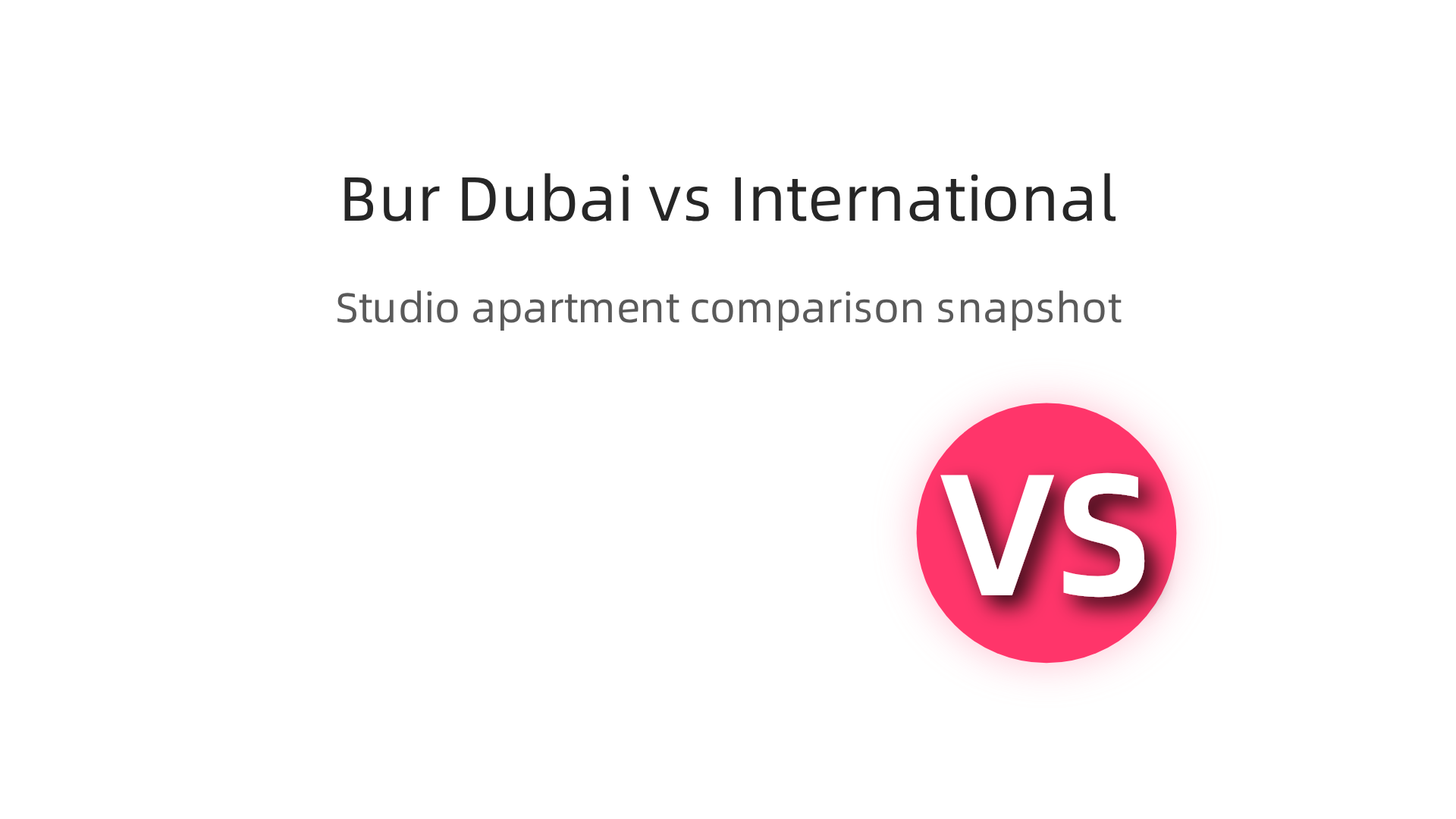 A comparison of key characteristics for studio apartment rentals in Bur Dubai and International City.